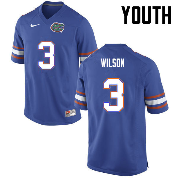 Youth Florida Gators #3 Marco Wilson College Football Jerseys-Blue - Click Image to Close